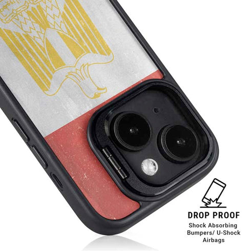Egypt Flag Distressed iPhone 15 Plus Kickstand Case